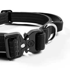 Тактичний нашийник для цуценят та міні собак BullyBillows Combat Collar Handle 2.5 cm XS-M: 25 мм, ОШ 34-46 см Чорний