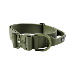 Тактичний широкий полегшений нашийник із ручкою для собак BullyBillows Lighter Combat Collar Handle 5 cm S: 50 мм, ОШ 40-50 см Зелений