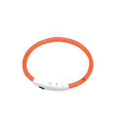 Світлодіодний LED нашийник Lesko L-18 USB Orange S водовідштовхувальний, що світиться, для собак і котів