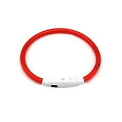 Світлодіодний LED нашийник Lesko L-18 Red S USB водовідштовхувальний, що світиться, для собак і котів