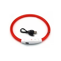 Світлодіодний LED нашийник Lesko L-18 Red S USB водовідштовхувальний, що світиться, для собак і котів