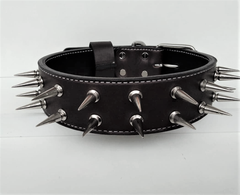 Шкіряний нашийник з шипами Lockdog XL(56-70 см) (zoo0005273)