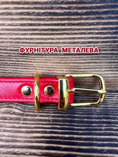 Без бренда Шкіряний нашийник для собак з натуральної шкіри 36-44 см червоний