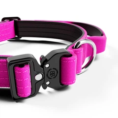 Тактичний нашийник для цуценят та міні собак BullyBillows Combat Collar Handle 2.5 cm XS-M: 25 мм, ОШ 34-46 см Малиновий