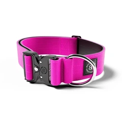 Тактичний широкий нашийник для собак BullyBillows Combat Collar No Handle 5 cm M: 50 мм, ОШ 35-48 см Малиновий
