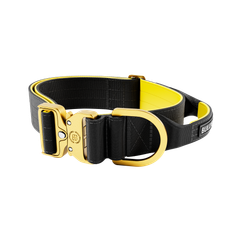 Тактичний широкий полегшений нашийник із ручкою для собак BullyBillows Lighter Combat Collar Handle 5 cm S: 50 мм, ОШ 40-50 см Жовтий