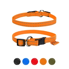 DOGextreme Нашийник для собак DOG Extreme регульований нейлоновий одинарний помаранчевий світловідбиваючий розмір XS ширина 10 мм довжина 20-30 см цуценят котів дрібних порід йоркширських тер'єрів чихуахуа шпіці