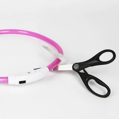 Світлодіодний LED нашийник Lesko L-18 Pink M USB водовідштовхувальний, що світиться, для собак і котів