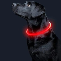 Світлодіодний LED нашийник Lesko L-18 Red L USB для собак і котів водовідштовхувальний, що світиться