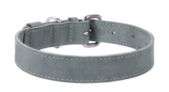 Нашийник шкіра 38-49 см 25 мм Waudog Classic Collar сірий для собак