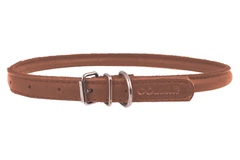 Нашийник шкіряний круглий Collar Гламур 39-47 см 10 мм коричневий
