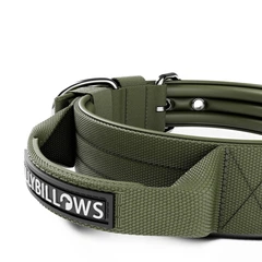 Надміцний нашийник для собак з ручкою BullyBillows Pin Collar Handle 4 cm M: 40 мм, ОШ 43-50 см Зелений