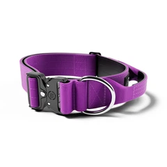 Тактичний широкий нашийник із ручкою для собак BullyBillows Combat Collar Handle 5 cm XL: 50 мм, ОШ 56-73 см Фіолетовий