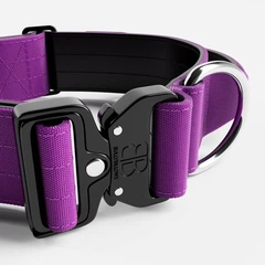 Тактичний широкий нашийник із ручкою для собак BullyBillows Combat Collar Handle 5 cm XL: 50 мм, ОШ 56-73 см Фіолетовий