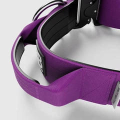 Тактичний широкий нашийник із ручкою для собак BullyBillows Combat Collar Handle 5 cm XL: 50 мм, ОШ 56-73 см Фіолетовий