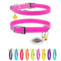 Нашийник для котів шкіряний Waudog Glamour з QR паспортом XXS 9 мм х 22-30 см Рожевий (32487 Col)