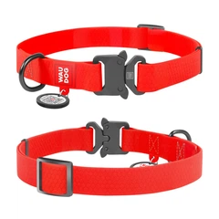Collar Нашийник для собак водостійкий WAUDOG Waterproof c QR паспортом, металічна пряжка-фастекс, Ш 25 мм, Дов 38-58 см, червоний