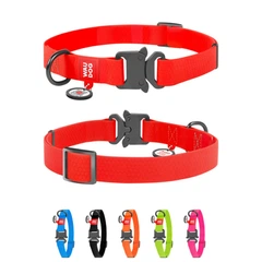 Collar Нашийник для собак водостійкий WAUDOG Waterproof c QR паспортом, металічна пряжка-фастекс, Ш 25 мм, Дов 38-58 см, червоний