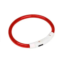 Ukc Нашийник з підсвіткою LED для собак з USB зарядкою 35 см S Червоний