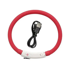 Ukc Нашийник з підсвіткою LED для собак з USB зарядкою 35 см S Червоний