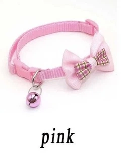 Без бренда "Нашийник з метеликом та дзвіночком" для собак і котів "Paradise" Light-Pink 19-32 cm