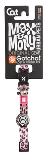 Max & Molly Urban Pets Нашийник для котів Max & Molly Smart ID Collar Leopard Pink з леопардовим принтом, 1 розмір