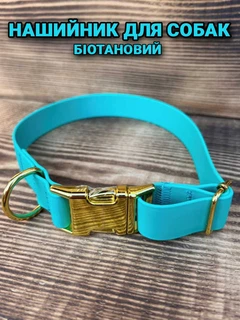 Без бренда Нашийник для собак біотановий із металевою фурнітурою 30-51 см колір бірюзовий