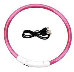 Xtep Нашийник світиться LED для собак і кішок Рожевий + USB