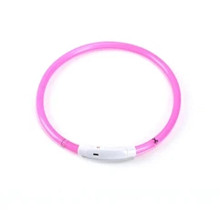 Xtep Нашийник світиться LED для собак і кішок Рожевий + USB