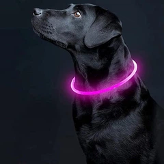 Xtep Нашийник світиться LED для собак і кішок Рожевий + USB
