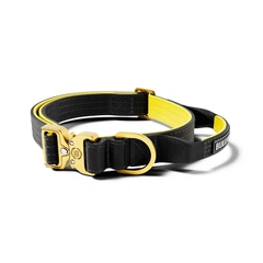 Тактичний нашийник для цуценят та міні собак з полегшеним замком BullyBillows Lighter Combat Collar Handle 2.5 cm XS-M: 25 мм, ОШ 34-46 см Жовтий