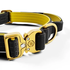 Тактичний нашийник для цуценят та міні собак з полегшеним замком BullyBillows Lighter Combat Collar Handle 2.5 cm XS-M: 25 мм, ОШ 34-46 см Жовтий
