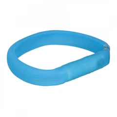 Нашийник Trixie Flash Light Ring USB для собак з підсвічуванням силіконовий синій широкий розмір M-L 50 см/18 мм