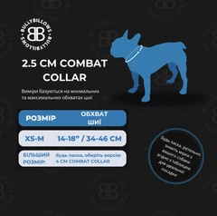 Тактичний нашийник для цуценят та міні собак BullyBillows Combat Collar Handle 2.5 cm XS-M: 25 мм, ОШ 34-46 см Бірюзовий