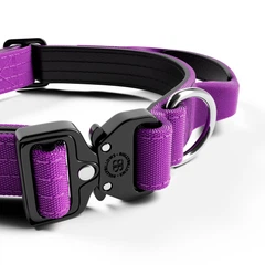Тактичний нашийник для цуценят та міні собак BullyBillows Combat Collar Handle 2.5 cm XS-M: 25 мм, ОШ 34-46 см Фіолетовий