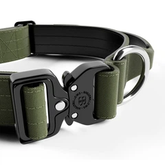 Тактичний нашийник з ручкою для собак BullyBillows Combat Collar Handle 4 cm XS: 40 мм, ОШ 38-45 см Зелений