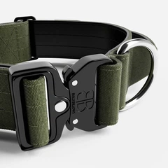 Тактичний широкий нашийник із ручкою для собак BullyBillows Combat Collar Handle 5 cm L: 50 мм, ОШ 45-66 см Зелений