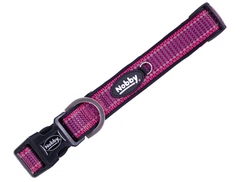 Нашийник для собак світловідбиваючий Kalea Collar Nobby M-L: 20-25 мм, ОШ 50-65 см Малиновий