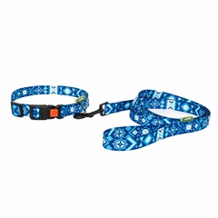 Hi Dog Нашийник для собаки HiDOG Вишиванка синя S 16мм 25-33см (102/1047)