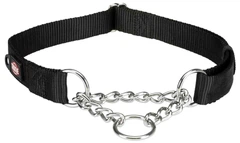 Нашийник для собак з металевим ланцюжком обхват 45-70 см Trixie Premium L-XL чорний