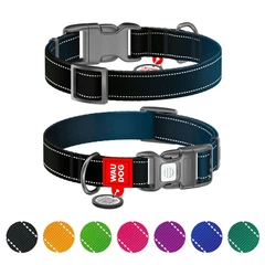 Collar Нашийник для собак нейлоновий WAUDOG Nylon Mono з QR паспортом, світловідбивний, пластиковий фастекс, L, Ш 25 мм, Дов 33-49 см