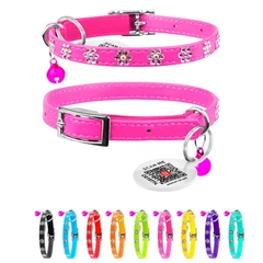 Collar Нашийник "WAUDOG GLAMOUR" з резинкою, клейовими стразами "Квітка" для котів (ширина 9мм, довжина 22-30см) рожевий