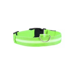 Світлодіодний LED нашийник Lesko Green XS USB для собак і котів світиться
