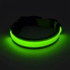 Світлодіодний LED нашийник Lesko Green XS USB для собак і котів світиться