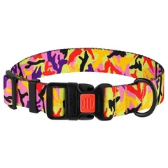 Нашийник для Собак BronzeDog Urban Camo Нейлоновий c Пластикової Пряжкою Помаранчевий 25 мм 43-66 см (53/1364)