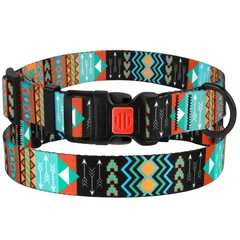Нашийник Для Собак BronzeDog Urban Tribal з Пластикової Пряжкою Ацтеки Різнобарвний 16 мм 25-33 см (50/1335)