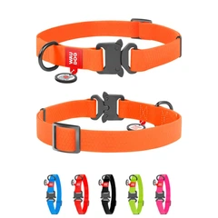 Collar Нашийник для собак водостійкий WAUDOG c QR паспортом, Ш 25 мм, Довжина 38-58 см, помаранчевий