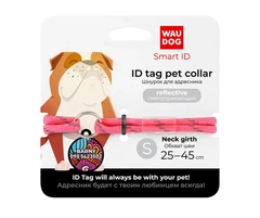 Шнурок для адресника Waudog з паракорду світловідбивний рожевий S 25 - 45 см Collar