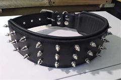 Нашийник для собаки шкіряний з шипами Lockdog, Д 19-29 см, Ш 6 см (ld063_S)