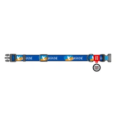 Нашийник WAUDOG Nylon з QR адресником, пластикова пряжка-фастекс "Прапор" S (4823089350110)
